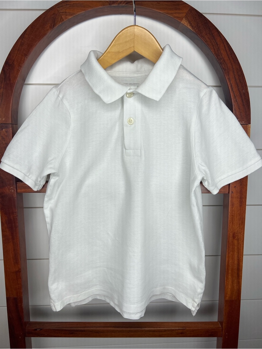 The Children's Place White Polo Shirt with Two-Button Placket